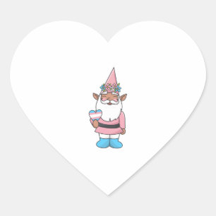 Theodore the Transgender Gnome   Heart Sticker