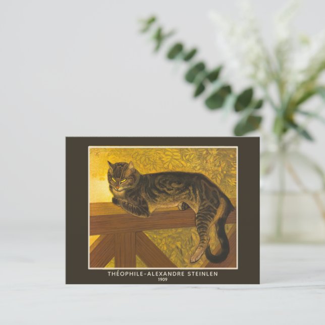 Théophile-Alexandre Steinlen, Cat on a Ballustrade Postcard (Standing Front)