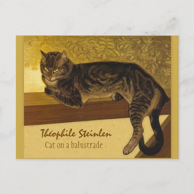 Théophile Steinlen Cat on a balustrade 1909 Postcard (Front)