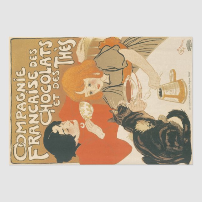 Théophile Steinlen Compagnie Française Chocolate Tissue Paper (Front)
