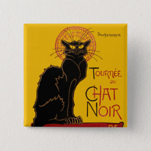 Theophile Steinlen - Le Chat Noir Vintage 15 Cm Square Badge