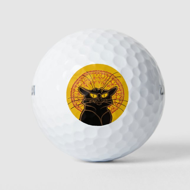 Theophile Steinlen - Le Chat Noir Vintage Golf Balls (Front)