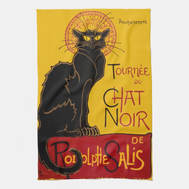Theophile Steinlen - Le Chat Noir Vintage Tea Towel (Vertical)