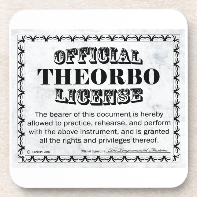 Theorbo License Coaster (Front)
