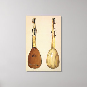 Theorbo, made by Giovanni Krebar, Padua, 1629, fro Canvas Print