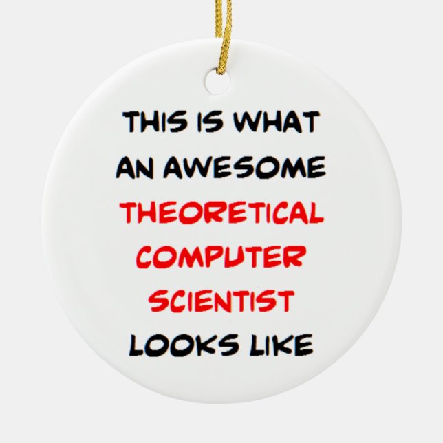 theoretical computer scientist, awesome ceramic tree decoration (Front)