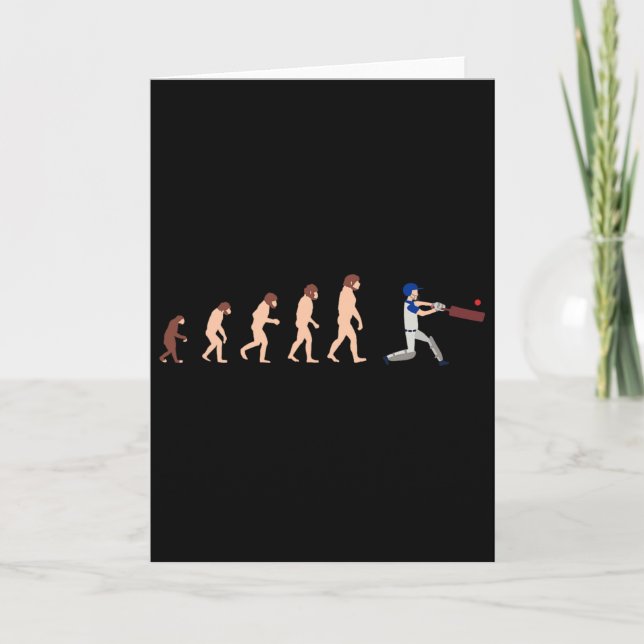Theory Of Evolution Cricket Player Funny  Card (Front)