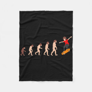 Theory Of Evolution Skateboarding Funny Fleece Blanket