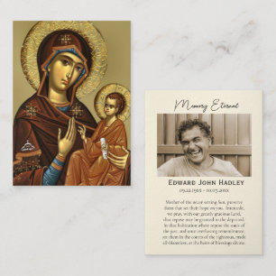 Theotokos and Christ Child Funeral Prayer Card