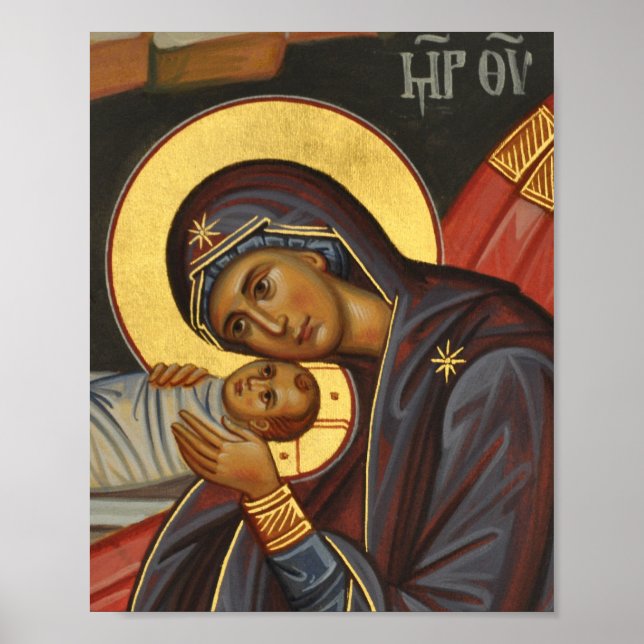Theotokos and Christ Child l Orthodox Icon Poster (Front)