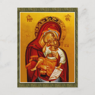 Theotokos and Christ Child Orthodox Christian Icon Postcard