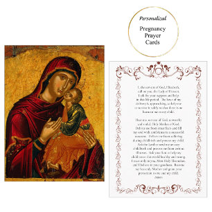 Theotokos and Christ Child Pregnancy Prayer Card  