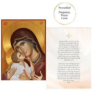 Theotokos and Christ Child Pregnancy Prayer Card