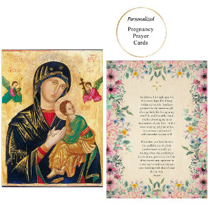 Theotokos and Christ Child Pregnancy Prayer Card  