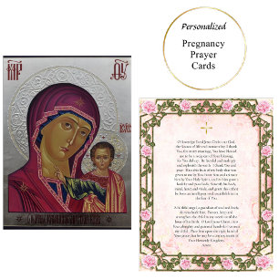 Theotokos and Christ Child Pregnancy Prayer Card  