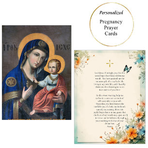 Theotokos and Christ Child Pregnancy Prayer Card  