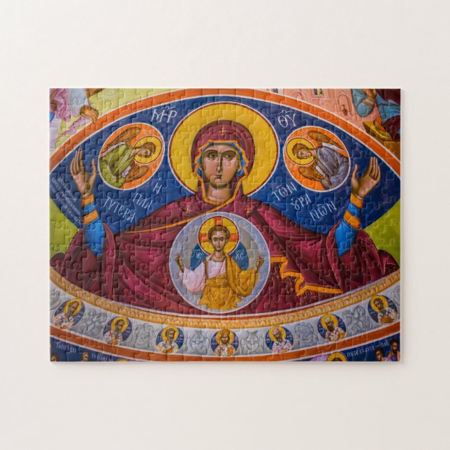 Theotokos and Christ Child with Angels Icon Jigsaw Puzzle (Horizontal)