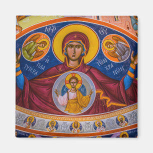 Theotokos and the Christ Child with Angels Icon Magnet