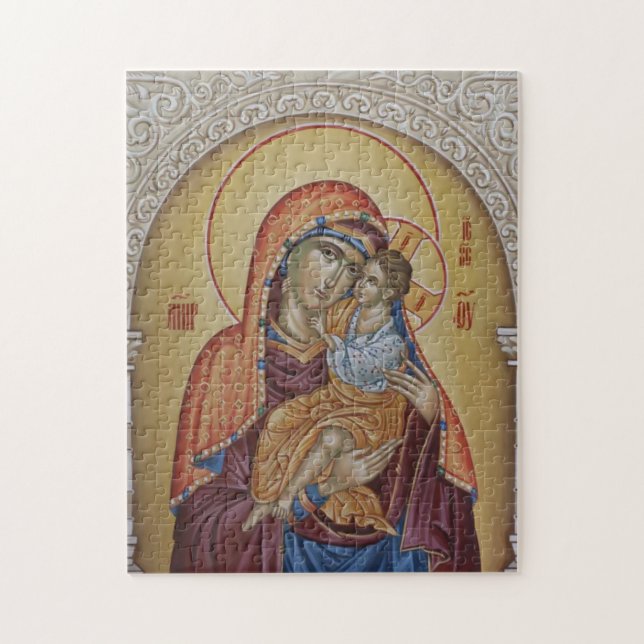 Theotokos Christ Child Eastern Orthodox Icon Jigsaw Puzzle (Vertical)