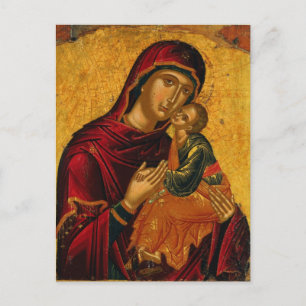 Theotokos Infant Jesus Orthodox Christian Icon Postcard