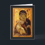 Theotokos of Vladimir Christmas Folded Card<br><div class="desc">The most well-known Orthodox Christian icon - The Theotokos of Vladimir. A classic, gorgeous Christmas card. Christ is born! Please note: Most of the icons are very old. If the image is increased more than we have it, the image might get distorted. We do not print, manufacture or mail any...</div>