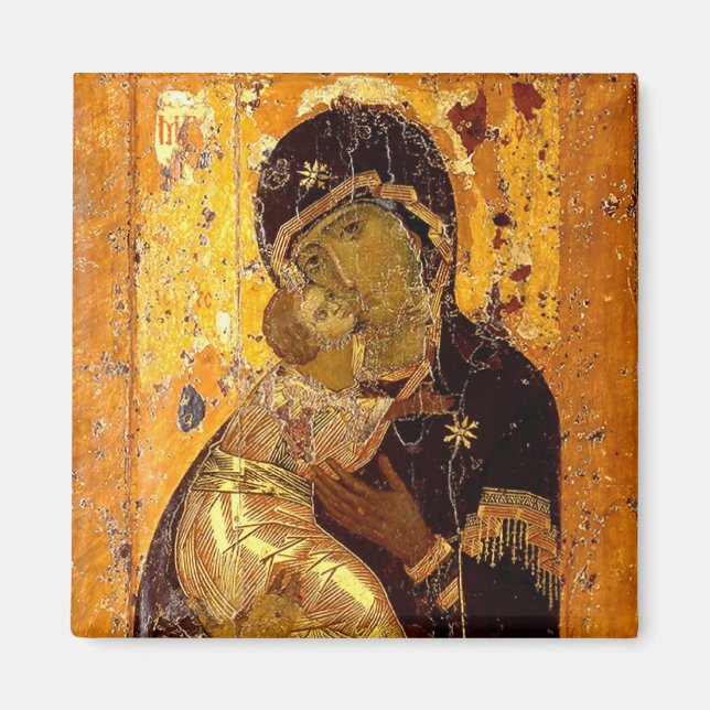 Theotokos of Vladimir Orthodox Christian Icon Magnet (Front)