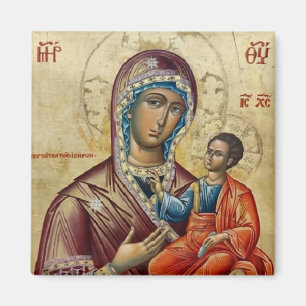 Theotokos (Virgin Mary) and Christ Child Icon Magnet