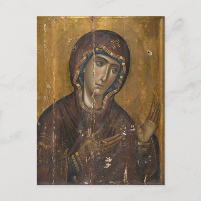 Theotokos (Virgin Mary) Orthodox Christian Icon Postcard (Front)