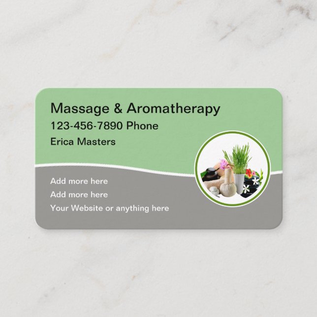 Therapeutic Massage Aromatherapy Business Card (Front)