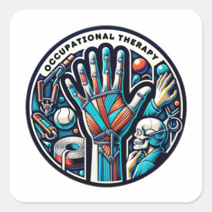Therapeutic Touch - Art Occupational Therapy Square Sticker