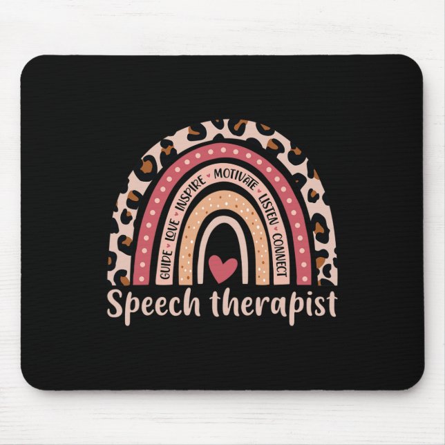 Therapist 100th Day Of School Speech Therapy Rainb Mouse Mat (Front)
