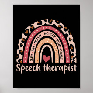 Therapist 100th Day Of School Speech Therapy Rainb Poster