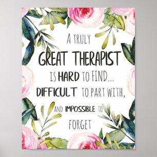Therapist Appreciation Gift Thank you Quote Poster