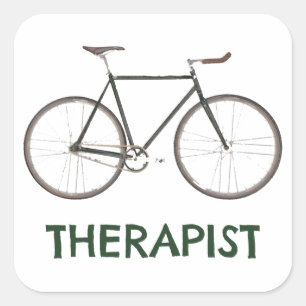 Therapist Bicycle Square Sticker