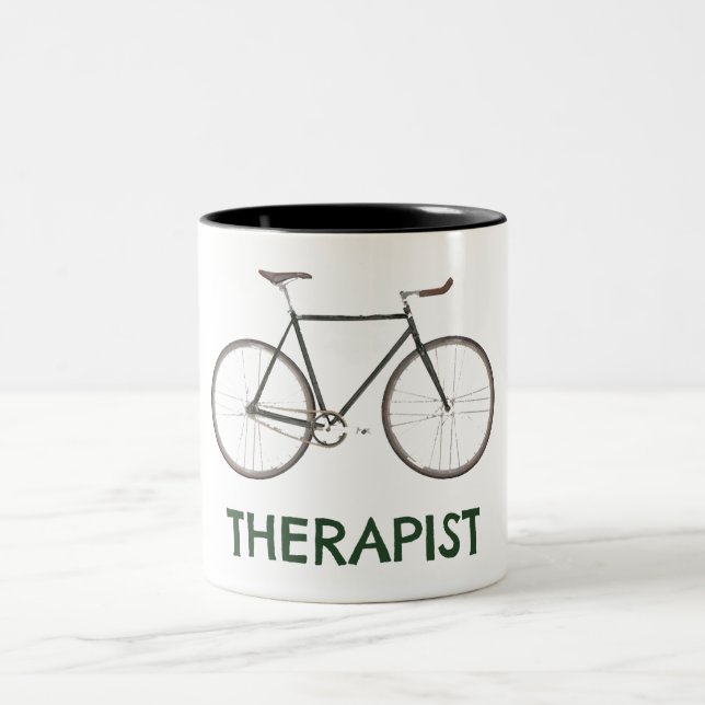 Therapist Bicycle Two-Tone Coffee Mug (Center)