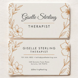 Therapist Botanical Taupe Professional Business Card