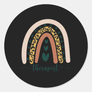 Therapist Counsellor Mental Health Awareness Rainb Classic Round Sticker