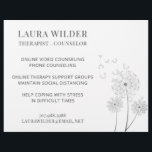 Therapist Counsellor Online  Flyer<br><div class="desc">A serene therapist or counsellor flyer with dandelions blowing in the wind. Designed for online or phone therapy services for those who need to be at home.</div>