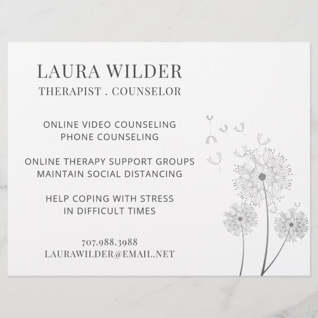 Therapist Counsellor Online  Flyer (Front)