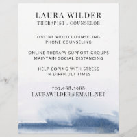 Therapist Counsellor Online Or By Phone Flyer