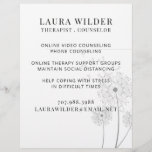 Therapist Counsellor Online Or By Phone Flyer<br><div class="desc">A flyer for a therapist or counsellor specialising in therapy during social distancing. Customise the title and text you use. Lovely serene abstract background. Promote your social distancing therapy services online or by phone.</div>