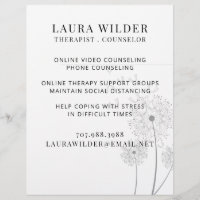Therapist Counsellor Online Or By Phone Flyer