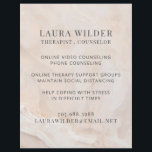 Therapist Counsellor Online Or By Phone Flyer<br><div class="desc">A flyer for a therapist or counsellor specialising in therapy during social distancing. Customise the title and text you use. Lovely serene abstract background. Promote your social distancing therapy services online or by phone.</div>