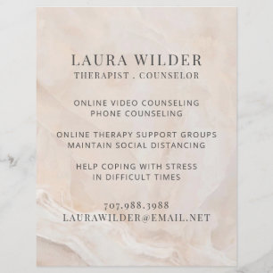 Therapist Counsellor Online Or By Phone Flyer