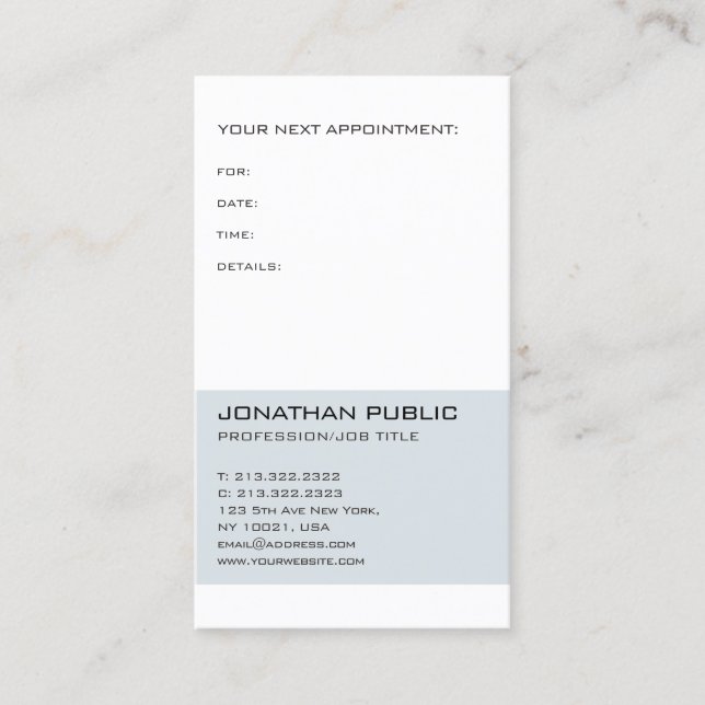 Therapist Doctor Dentist Chic Appointment Reminder Card (Front)