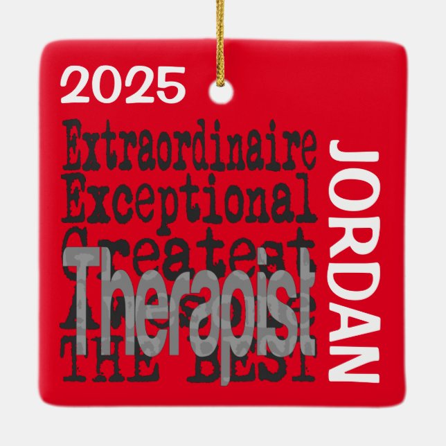 Therapist Extraordinaire CUSTOM Ceramic Ornament (Back)