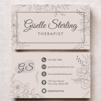 Therapist Floral Botanical Elegant Script