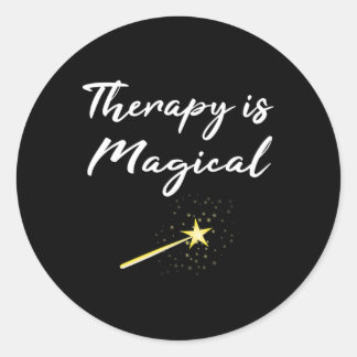 Therapist Gift Therapy Is Magical Mental Health Pr Classic Round Sticker