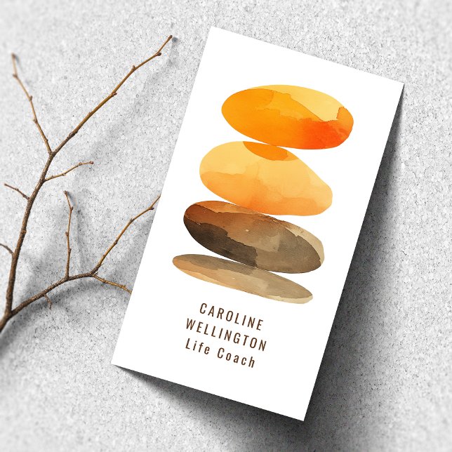 Therapist Life Coach Modern Watercolor QR Code Business Card (Creator Uploaded)