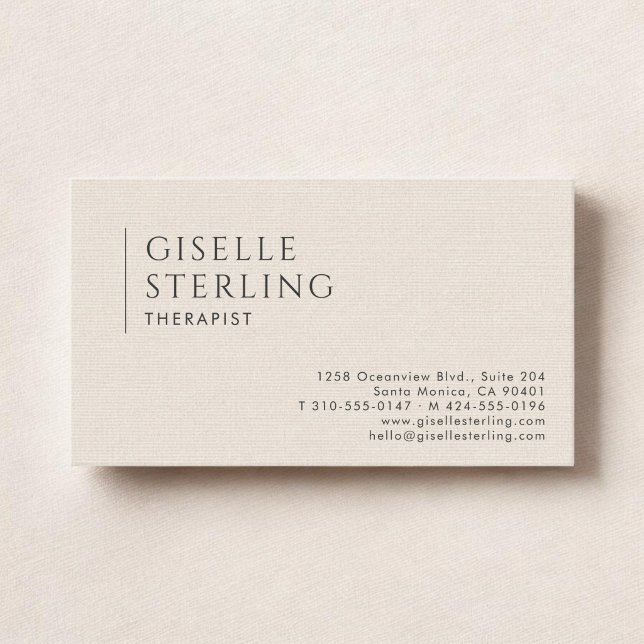 Therapist Linen Business Card (Creator Uploaded)